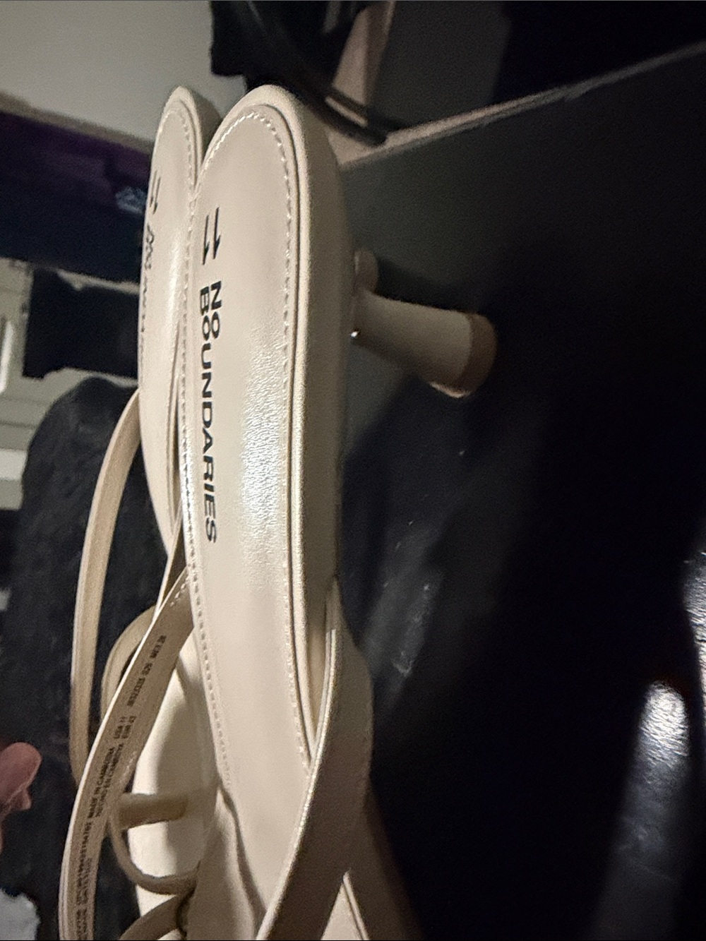 No Boundaries Cream Square-Toe Strappy Slide Sandals - Picture 4 of 8
